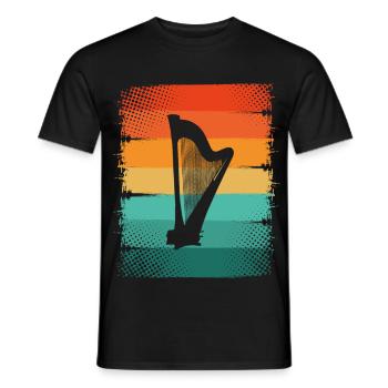 Harp - Men's T-Shirt - black - Front - AI Model Male 178 light (178cm)