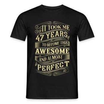 47. Geburtstag - Männer T-Shirt - Schwarz - Vorne - AI Model Male 178 light (178cm)