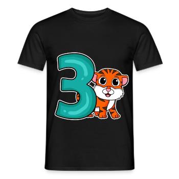 3 Jahre alt - 3. Geburtstag - Kindergeburtstag - Männer T-Shirt - Schwarz - Vorne - AI Model Male 178 light (178cm)