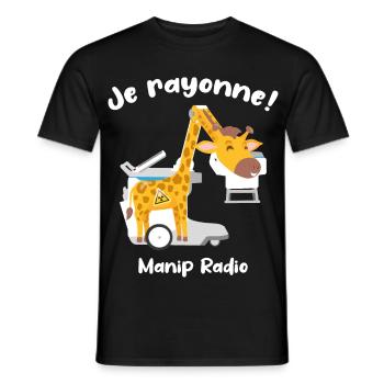 Je rayonne Manip radio Girafe Radiologie médicale - T-shirt homme - noir - Devant - AI Model Male 178 light (178cm)