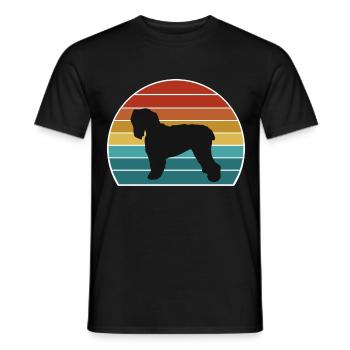 Noir Russian Terrier Dog Silhouette Vintage Sunse - T-shirt homme - noir - Devant - AI Model Male 178 light (178cm)