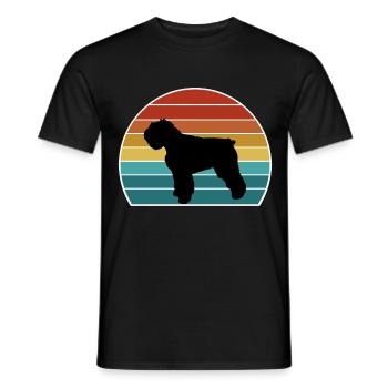 Bouvier Des Flandres Dog Silhouette Vintage Coucher de Soleil - T-shirt homme - noir - Devant - AI Model Male 178 light (178cm)