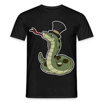 Schlange Gentleman Zylinder - Männer T-Shirt - Schwarz - Vorne - AI Model Male 178 light (178cm)