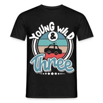Polizeiauto 3 Jahre Kinder Polizei - Männer T-Shirt - Schwarz - Vorne - AI Model Male 178 light (178cm)