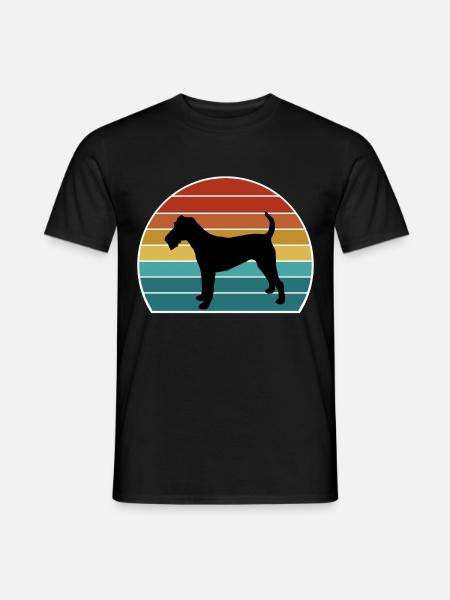 Irish Terrier Hund Silhouette Vintage Sonnenuntergang für Do - Männer T-Shirt - Schwarz