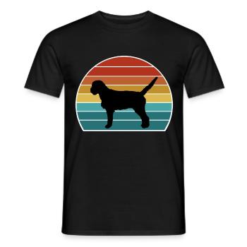 Griffon Fauve De Bretagne Dog Silhouette Vintage S - Men's T-Shirt - black - Front - AI Model Male 178 light (178cm)