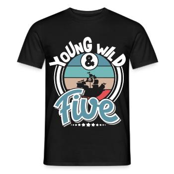 5e anniversaire pirate pirate pirate - T-shirt homme - noir - Devant - AI Model Male 178 light (178cm)