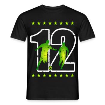 Football maillot numéro 12 - T-shirt homme - noir - Devant - AI Model Male 178 light (178cm)