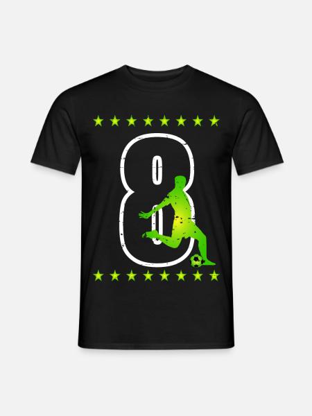 Fußball Trikotnummer 08 - Männer T-Shirt - Schwarz