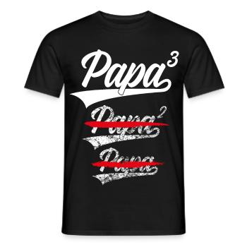 PAPA À LA PUISSANCE 3 ENFANTS FUTUR PAPA PAPA CHEMISE - T-shirt homme - noir - Devant - AI Model Male 178 light (178cm)