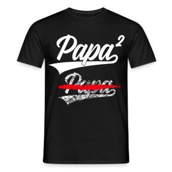 DAD HIGH 2 CHILDREN-TO-BE DAD SECOND CHILD - Men's T-Shirt - black - Front - AI Model Male 178 light (178cm)