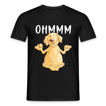 Ohmmm Golden Retriever Yoga I Chiens Comic - T-shirt homme - noir - Devant - AI Model Male 178 light (178cm)