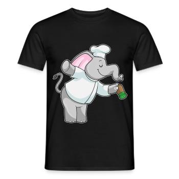 Elefant Koch Salzstreuer Kochen - Männer T-Shirt - Schwarz - Vorne - AI Model Male 178 light (178cm)
