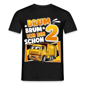 2 Jahre Kinder Müllauto - Männer T-Shirt - Schwarz - Vorne - AI Model Male 178 light (178cm)
