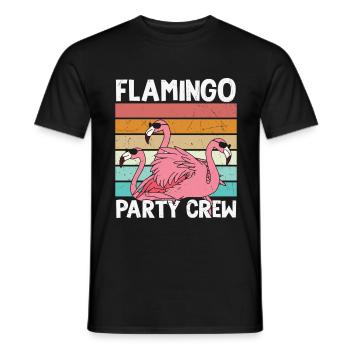 Flamingo Anniversaire Flamingo Party Crew - T-shirt homme - noir - Devant - AI Model Male 178 light (178cm)