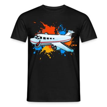 Avion - T-shirt homme - noir - Devant - AI Model Male 178 light (178cm)