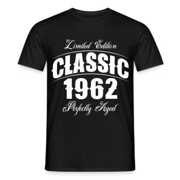 1962 Geburtsjahr Jahrgang Jahreszahl Geburtstag - Männer T-Shirt - Schwarz - Vorne - AI Model Male 178 light (178cm)