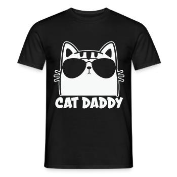 Herren Vintage Katze Papa Katze Papa Väter - Männer T-Shirt - Schwarz - Vorne - AI Model Male 178 light (178cm)