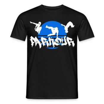 Parkour - Männer T-Shirt - Schwarz - Vorne - AI Model Male 178 light (178cm)