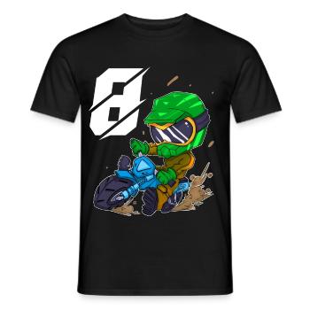 8 years Motocross children - Men's T-Shirt - black - Front - AI Model Male 178 light (178cm)