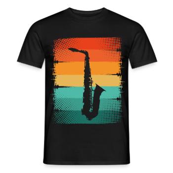 Saxophone Saxophonist - Men's T-Shirt - black - Front - AI Model Male 178 light (178cm)