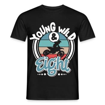 Motocross children 8 years - Men's T-Shirt - black - Front - AI Model Male 178 light (178cm)