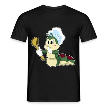 Raupe Koch Kochlöffel Kochen - Männer T-Shirt - Schwarz - Vorne - AI Model Male 178 light (178cm)
