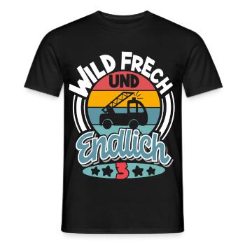 Feuerwehr 3. Geburtstag Kinder - Männer T-Shirt - Schwarz - Vorne - AI Model Male 178 light (178cm)