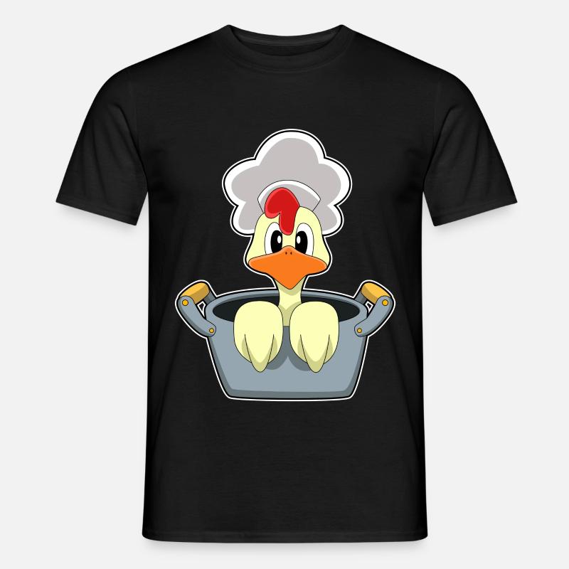 Poulet avec marmite - T-shirt homme - noir