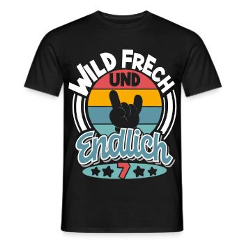 7 Jahre Wild Frech Und Endlich 7 - Männer T-Shirt - Schwarz - Vorne - AI Model Male 178 light (178cm)