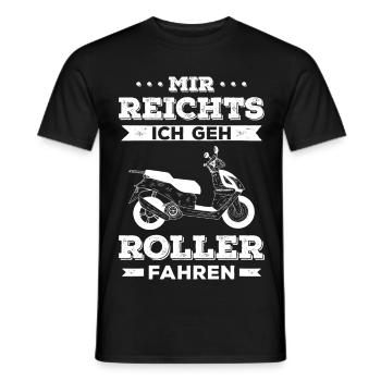 Mir Reichts Geh Roller Fahren Motorroller 50ccm - Männer T-Shirt - Schwarz - Vorne - AI Model Male 178 light (178cm)