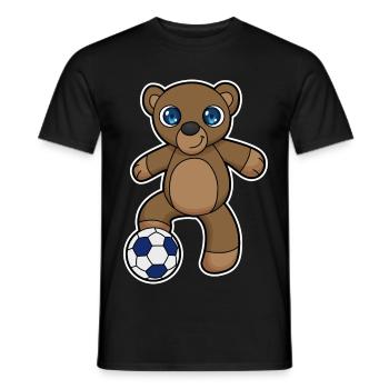 Bear Soccer Player Soccer - Men's T-Shirt - black - Front - AI Model Male 178 light (178cm)