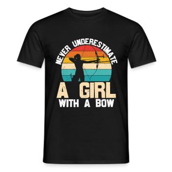 Conception de tir à l’arc amusante pour les filles bowhunter - T-shirt homme - noir - Devant - AI Model Male 178 light (178cm)