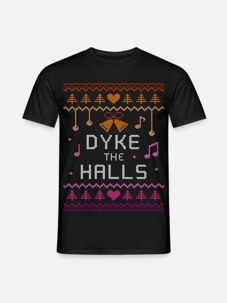 Deck the halls Lesbisch Ugly Xmas Sweater - Männer T-Shirt - Schwarz