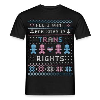 Ugly Xmas Sweater Droits Trans - T-shirt homme - noir - Devant - AI Model Male 178 light (178cm)