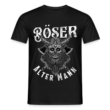 Böser Alter Mann Wikinger - Männer T-Shirt - Schwarz - Vorne - AI Model Male 178 light (178cm)
