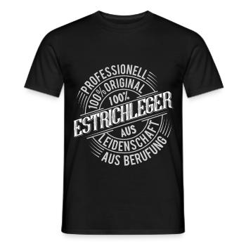 Estrichleger - Männer T-Shirt - Schwarz - Vorne - AI Model Male 178 light (178cm)