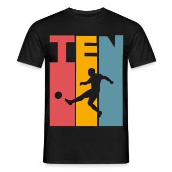 Football 10 years children's birthday party - Men's T-Shirt - black - Front - AI Model Male 178 light (178cm)