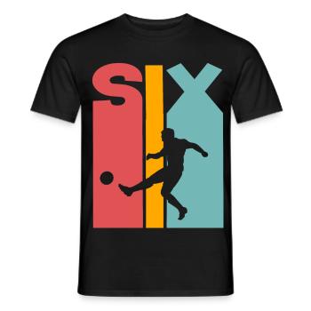 6 years football children 6th birthday - Men's T-Shirt - black - Front - AI Model Male 178 light (178cm)