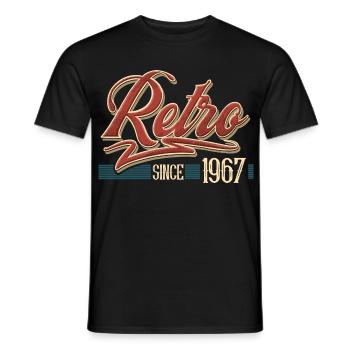 Retro 1967 Vintage Year of construction Birthday Vintage - Men's T-Shirt - black - Front - AI Model Male 178 light (178cm)