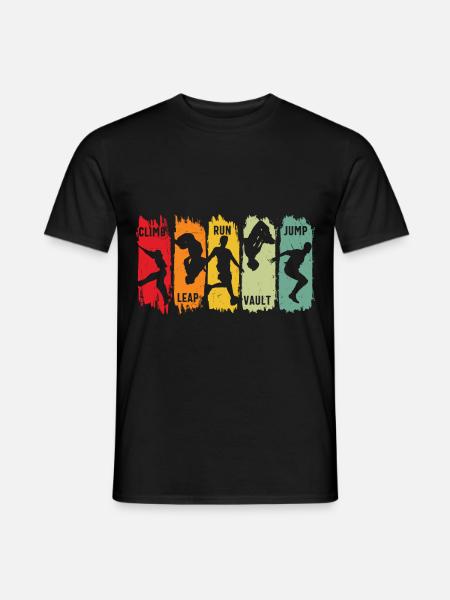 Parkour Free Running Climb Leap Run Vault Jump - Men's T-Shirt - black
