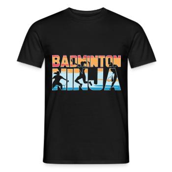 Badminton Ninja Badminton Spieler - Männer T-Shirt - Schwarz - Vorne - AI Model Male 178 light (178cm)