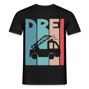 Feuerwehr 3 Jahre Kinder - Männer T-Shirt - Schwarz - Vorne - AI Model Male 178 light (178cm)