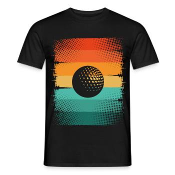 Balle de golf - T-shirt homme - noir - Devant - AI Model Male 178 light (178cm)