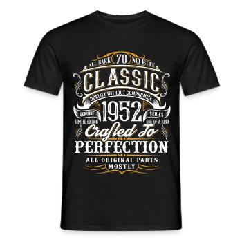 70. Geburtstag Baujahr 1952 Geburtsjahr - Männer T-Shirt - Schwarz - Vorne - AI Model Male 178 light (178cm)