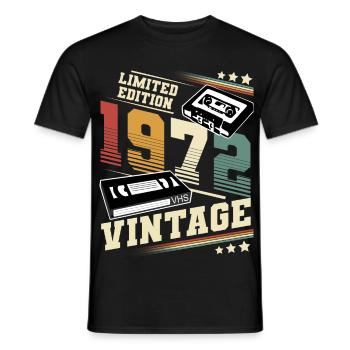 1972 Geburtsjahr Baujahr 50. Geburtstag vintage - Männer T-Shirt - Schwarz - Vorne - AI Model Male 178 light (178cm)