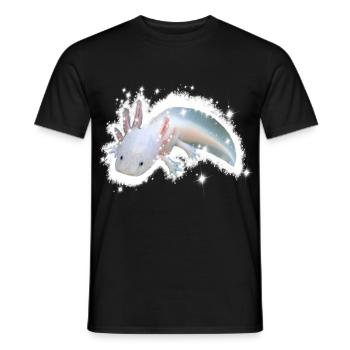 white axolotl - Men's T-Shirt - black - Front - AI Model Male 178 light (178cm)