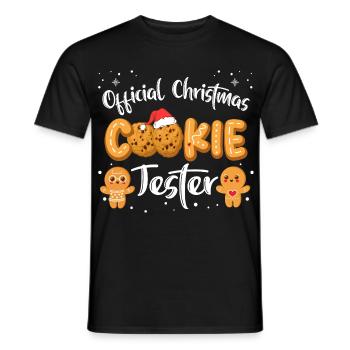 Xmas Official Christmas Cookie Tester Family Match - Men's T-Shirt - black - Front - AI Model Male 178 light (178cm)