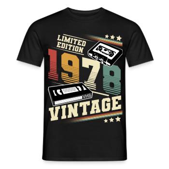 1978 Geburtsjahr Baujahr Geburtstag Vintage - Männer T-Shirt - Schwarz - Vorne - AI Model Male 178 light (178cm)