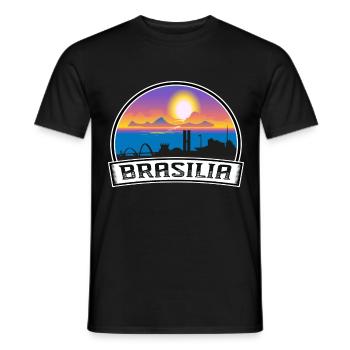 Brasilia Brésil Skyline Vintage Sunset Travel Souv - T-shirt homme - noir - Devant - AI Model Male 178 light (178cm)